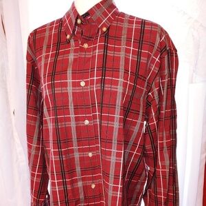 T. Harris London Plaid Button Shirt L